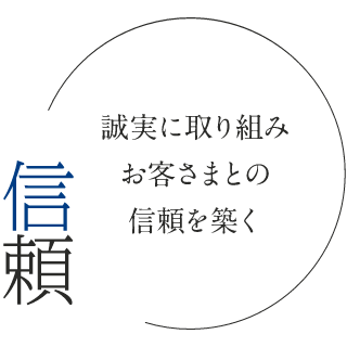 信頼 誠実に取り組みお客さまとの信頼を築く